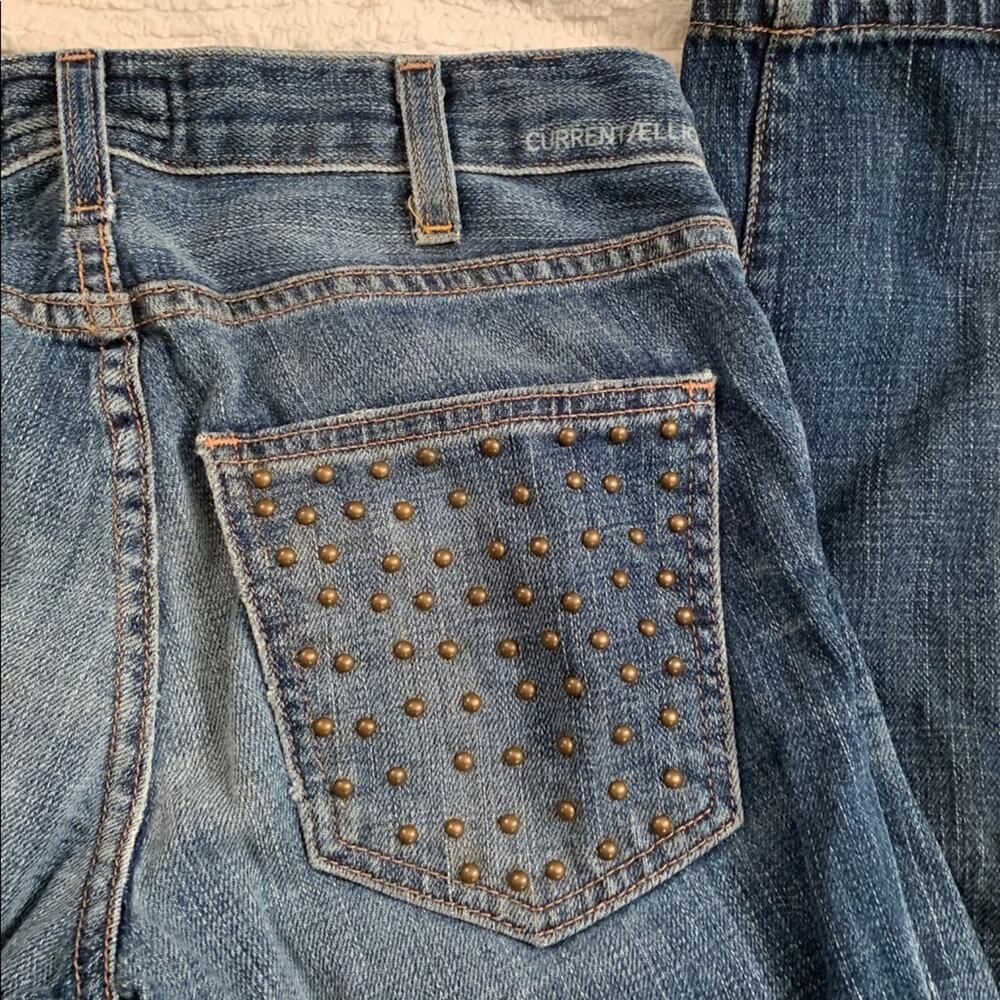 VINTAGE Y2K CURRENT ELLIOTT STUDDED DESTRUCTED JEANS 25